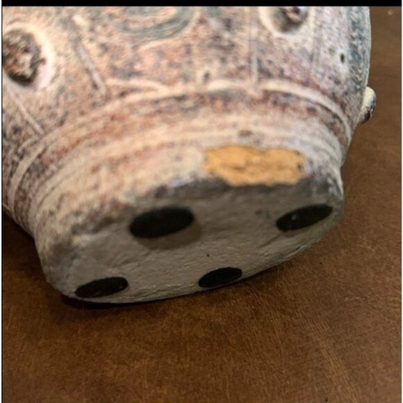 Antique-Style Ceramic Vase With Handles & Distressed Finish - Picture 3 of 10